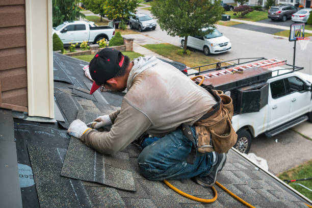 Professional Emergency Roof Repair technician working in Brooklyn, IN